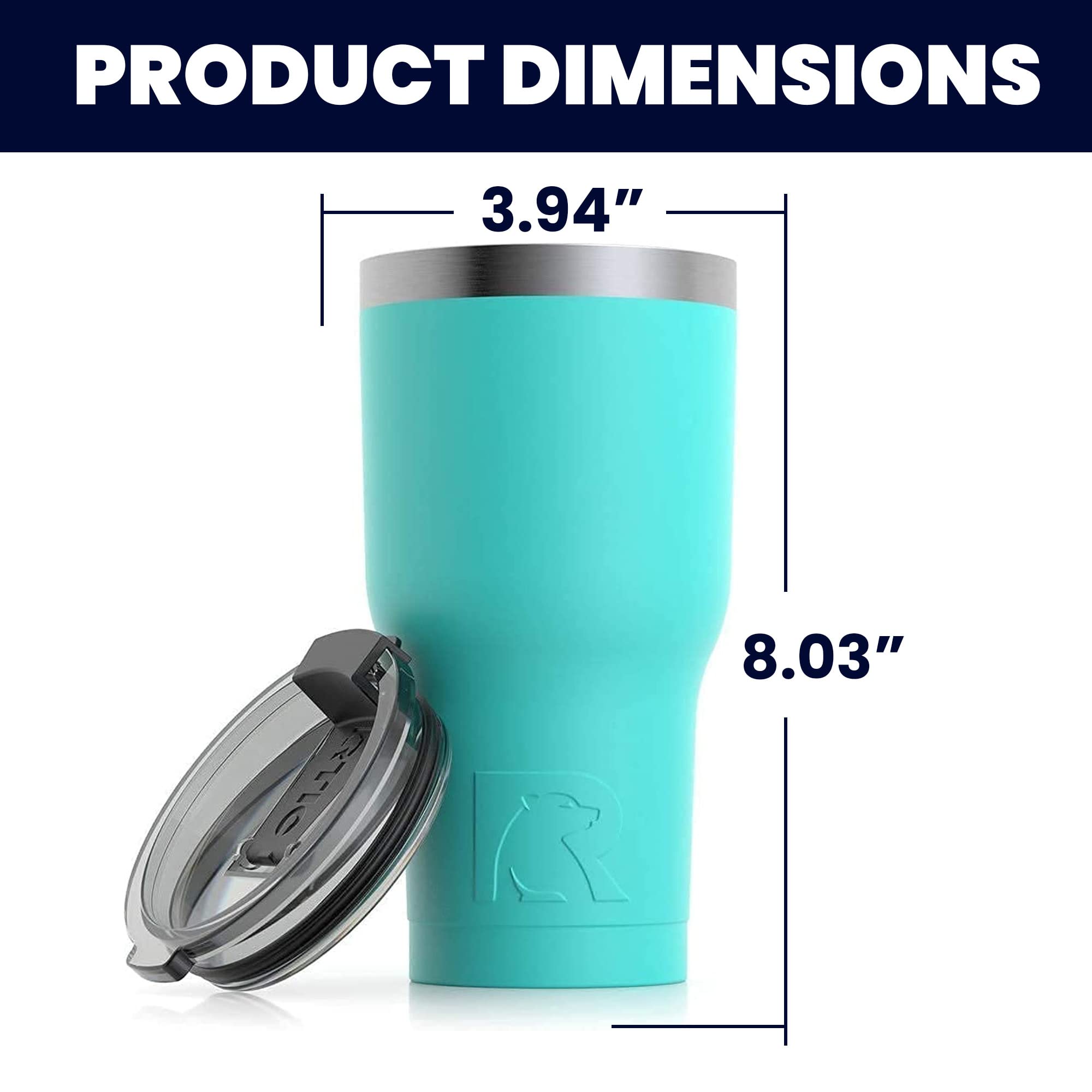RTIC Insulated Travel Tumbler, Stainless Steel Mug, Hot Or Cold Drinks, with Splash Proof Lid, 20Oz, Teal