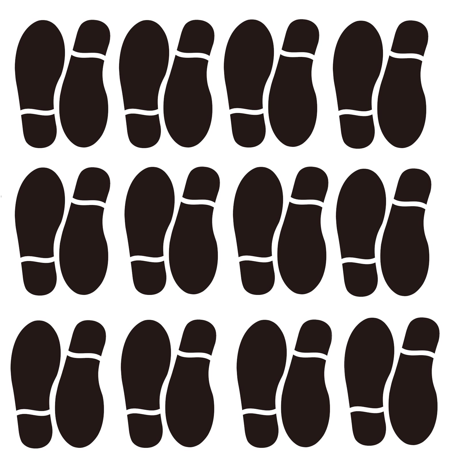 Finduat 20 Pairs 40 Prints Black Shoe Footprint Stickers Decals, Floor Wall Stairs To Guide Directions For School, Dance Studio,
