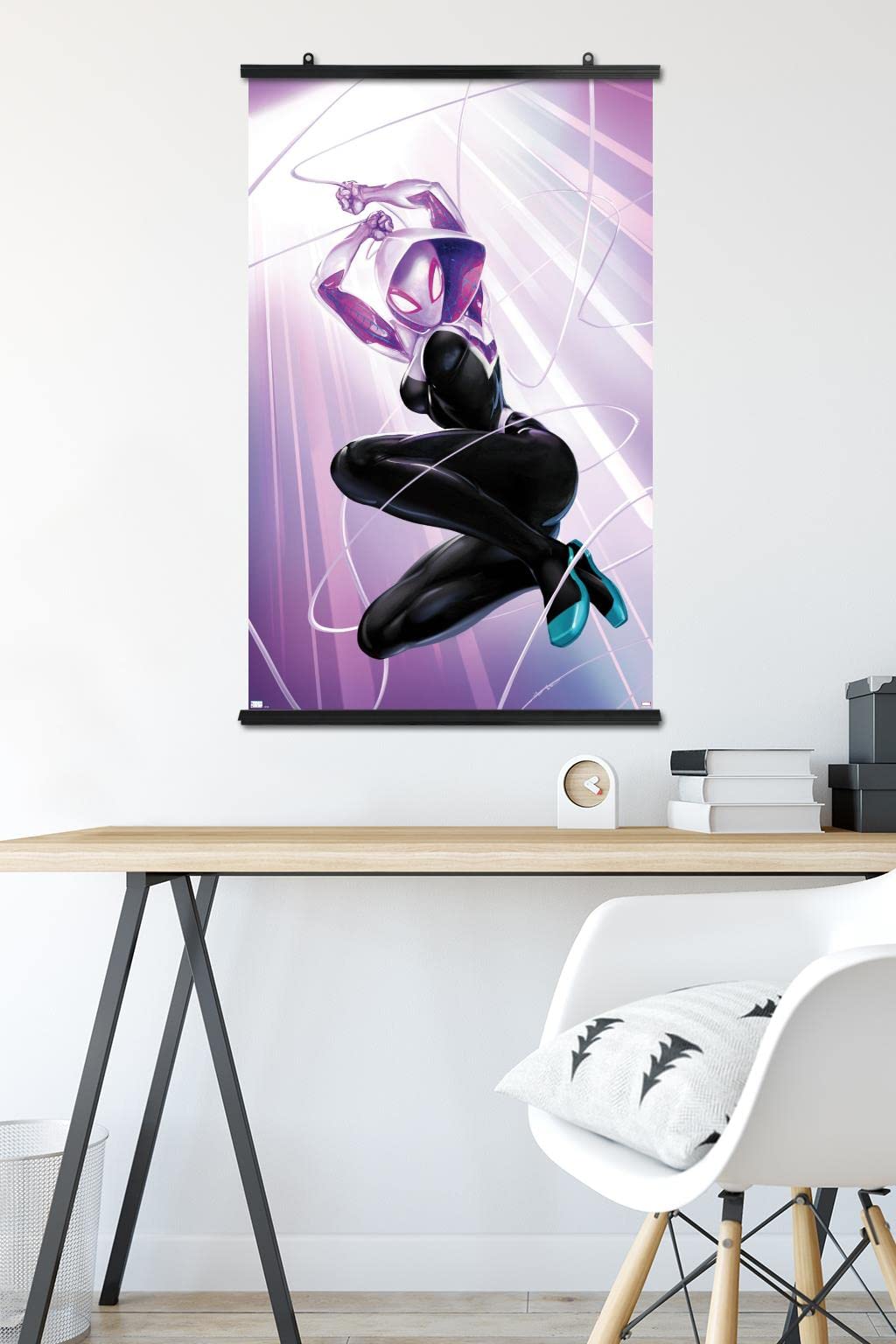 Trends International Marvel Comics - Ghost Spider - Ghost Spider #1 Wall Poster, 22.37'' X 34.00'', Premium Poster & Clip Bundle