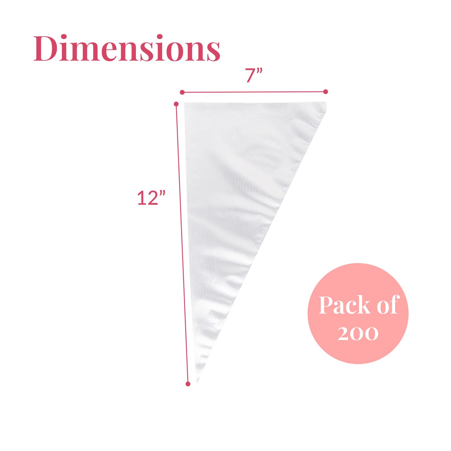 Prestee 200 Pieces Anti Burst Piping Bags - 12 Inch  Pastry Bags  Icing Piping Bags  Tipless Piping Bags  Icing Bags  Frosting Bags  Piping Bags  Cookie Decorating Supplies