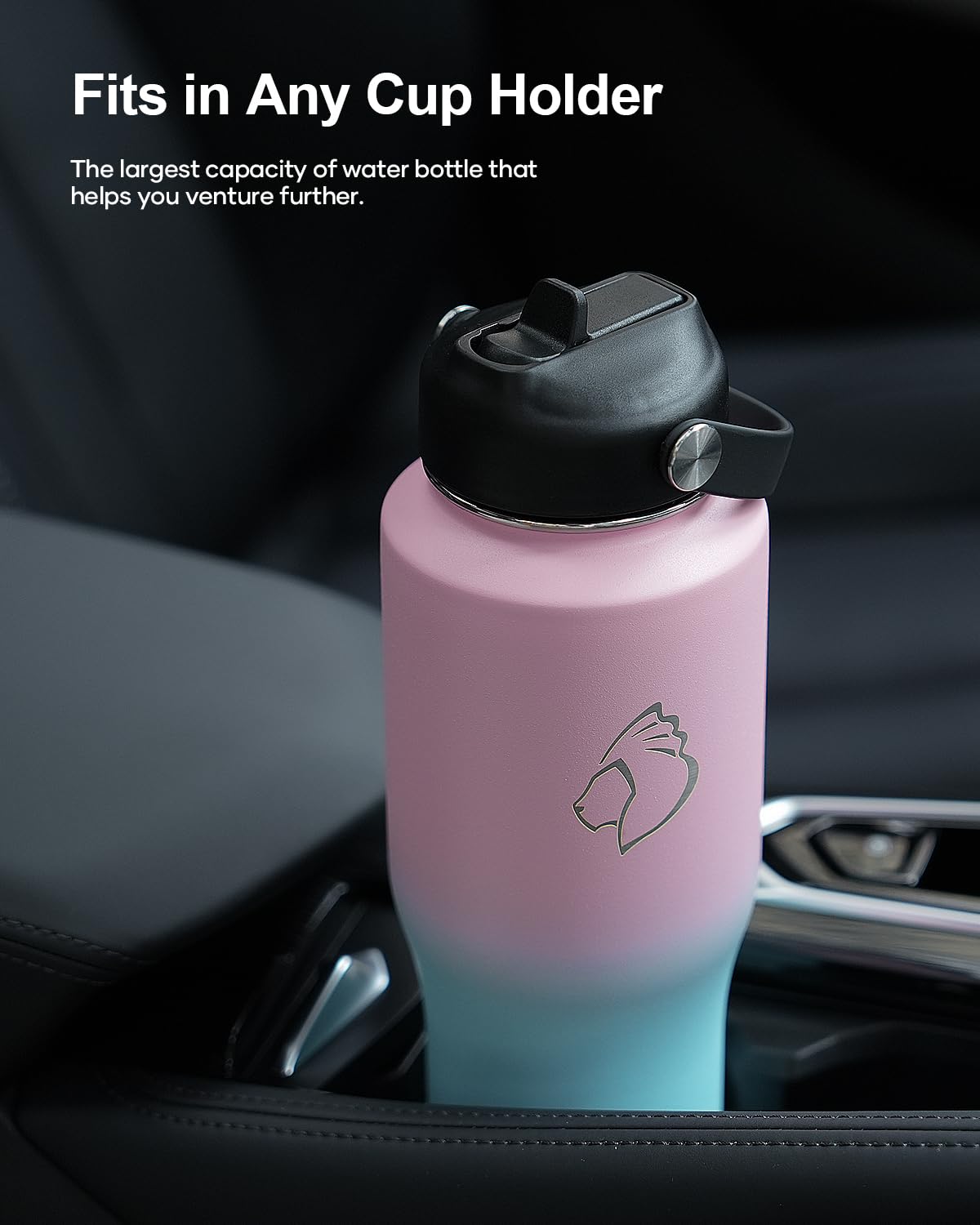 Buzio Stainless Steel Water Bottle Vacuum Insulated (Cold For 48 Hrs, Hot For 24 Hrs),32Oz Tumbler Travel Flask With Straw Lid A