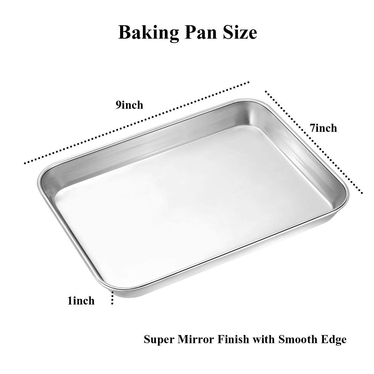 Wildone Baking Sheet with Rack Set [2 Sheets + 2 Racks]  Stainless Steel Cookie Pan baking Tray with Cooling Rack  Size 9 x 7 x 1 Inch  Non Toxic & Heavy Duty & Easy Clean