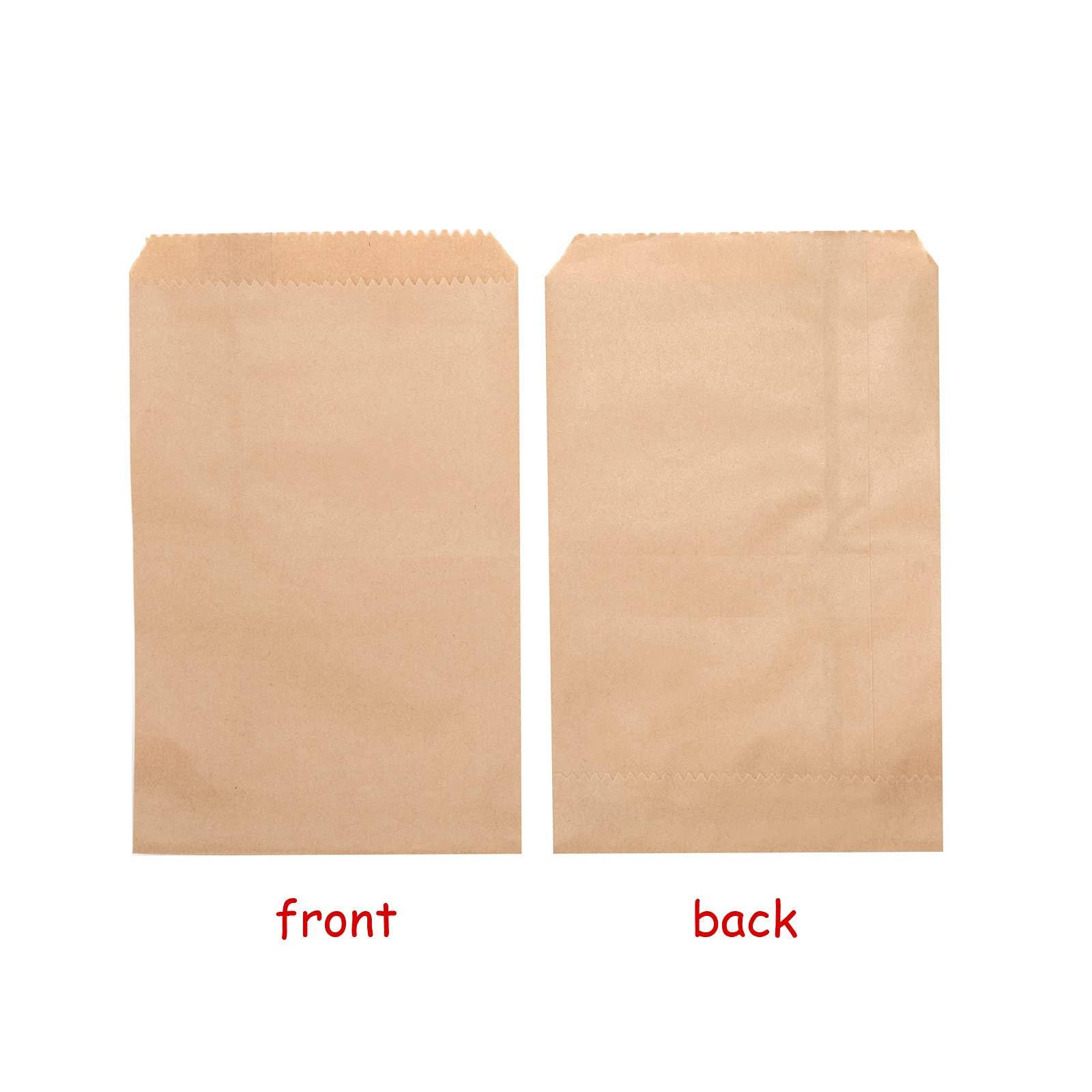 Volanic 100Pcs 4X6 Inch Kraft Paper Bags Small Flat Party Favor Bag For Bakery Cookies Sandwich Soap Packing