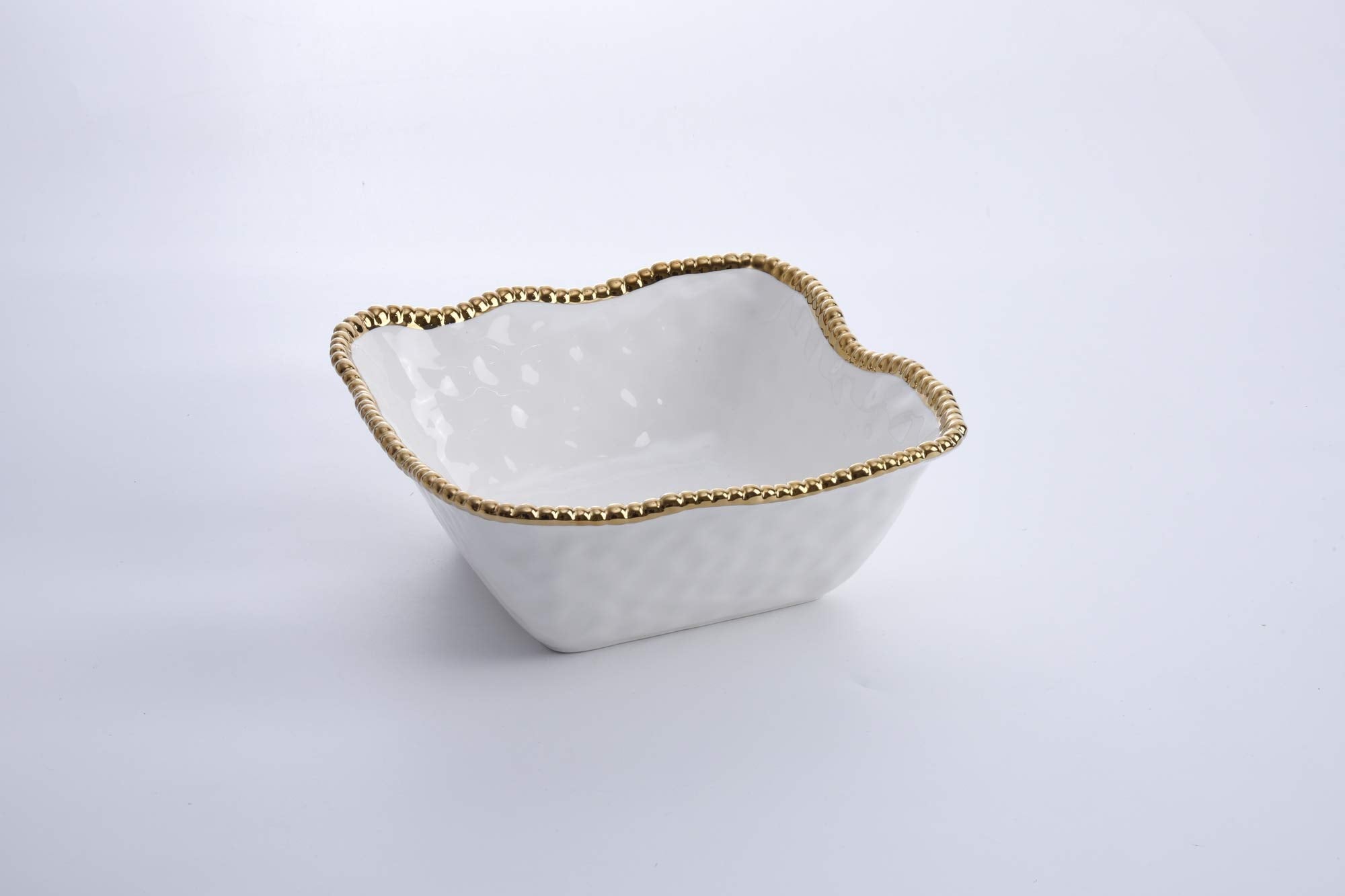 Pampa Bay Golden Salerno Porcelain Large Square Salad Bowl