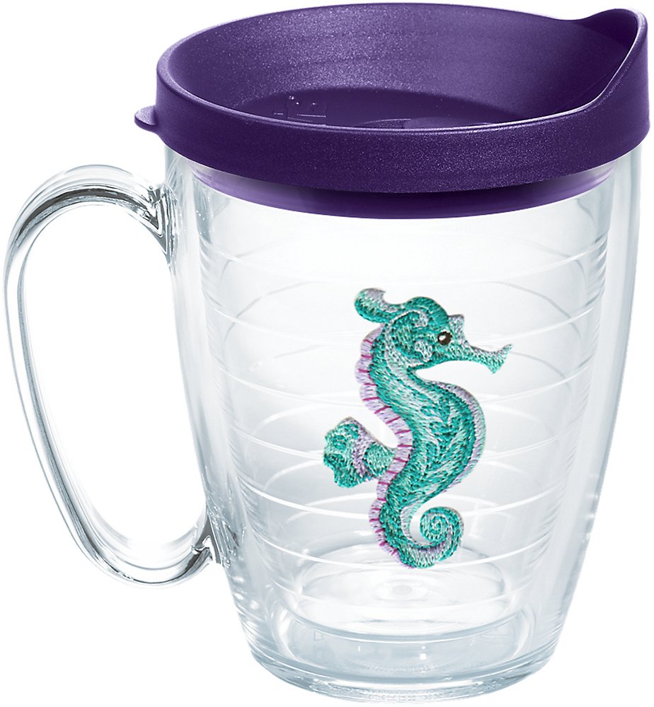 Tervis Tropical Animal Collection Made in USA Double Walled Insulated Tumbler Travel Cup Keeps Drinks Cold & Hot, 16oz Mug, Seah