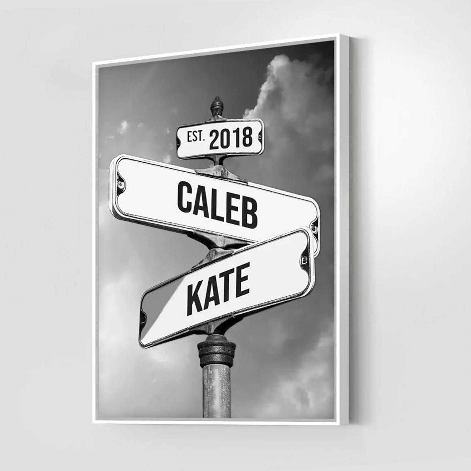 Personalized Crossroads Street Sign For Couples, Best Gift For ?Ouple, Custom Name And Date Vintage Street Sign Canvas Print, Ch