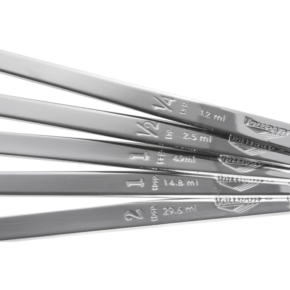 Vollrath S/S 5-Piece Long Handle Measuring Spoon Set, Silver