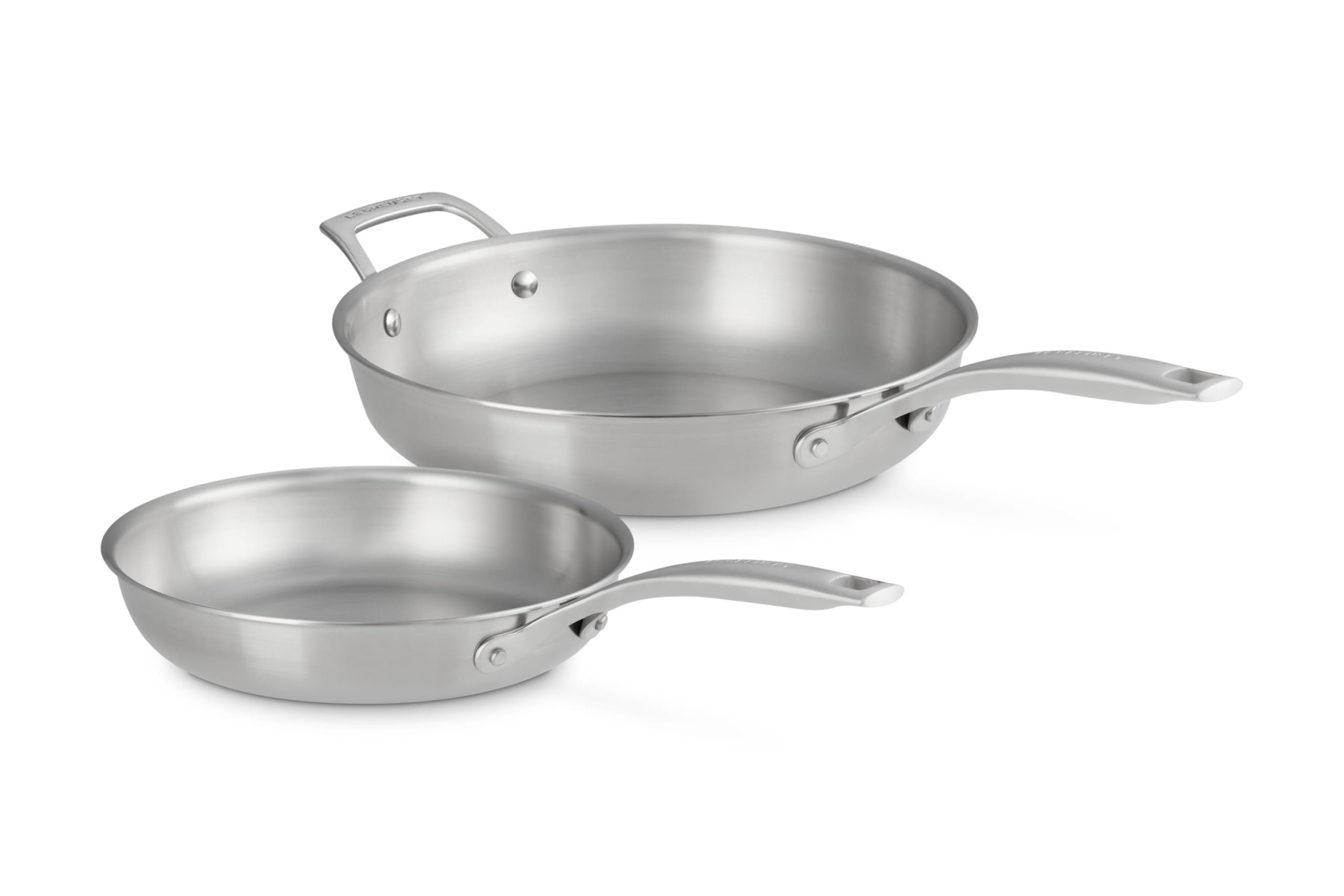 Le Creuset Stainless Steel Essential Set of 2 Fry Pan Set, 9.5 and 11