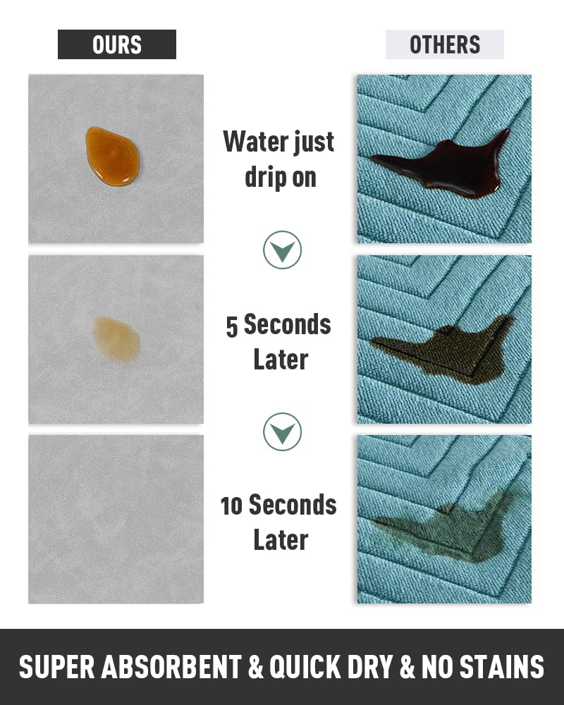 Padoor-No Stains Bathroom Runner Rug-Bath Mats For Bathroom Non Slip-Super Absorbent Bathroom Floor Mat Quick Dry Diatomaceous E