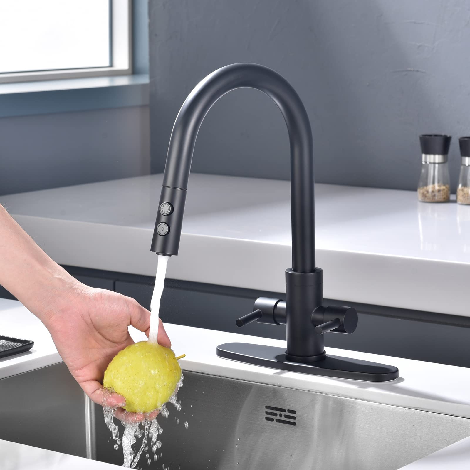 Kitchen Faucet, Kitchen Sink Faucet, 2 Handles Sink Faucet, Faucet, Kitchen Faucet Pull Down, Faucet With Sprayer, Bar Faucet, S