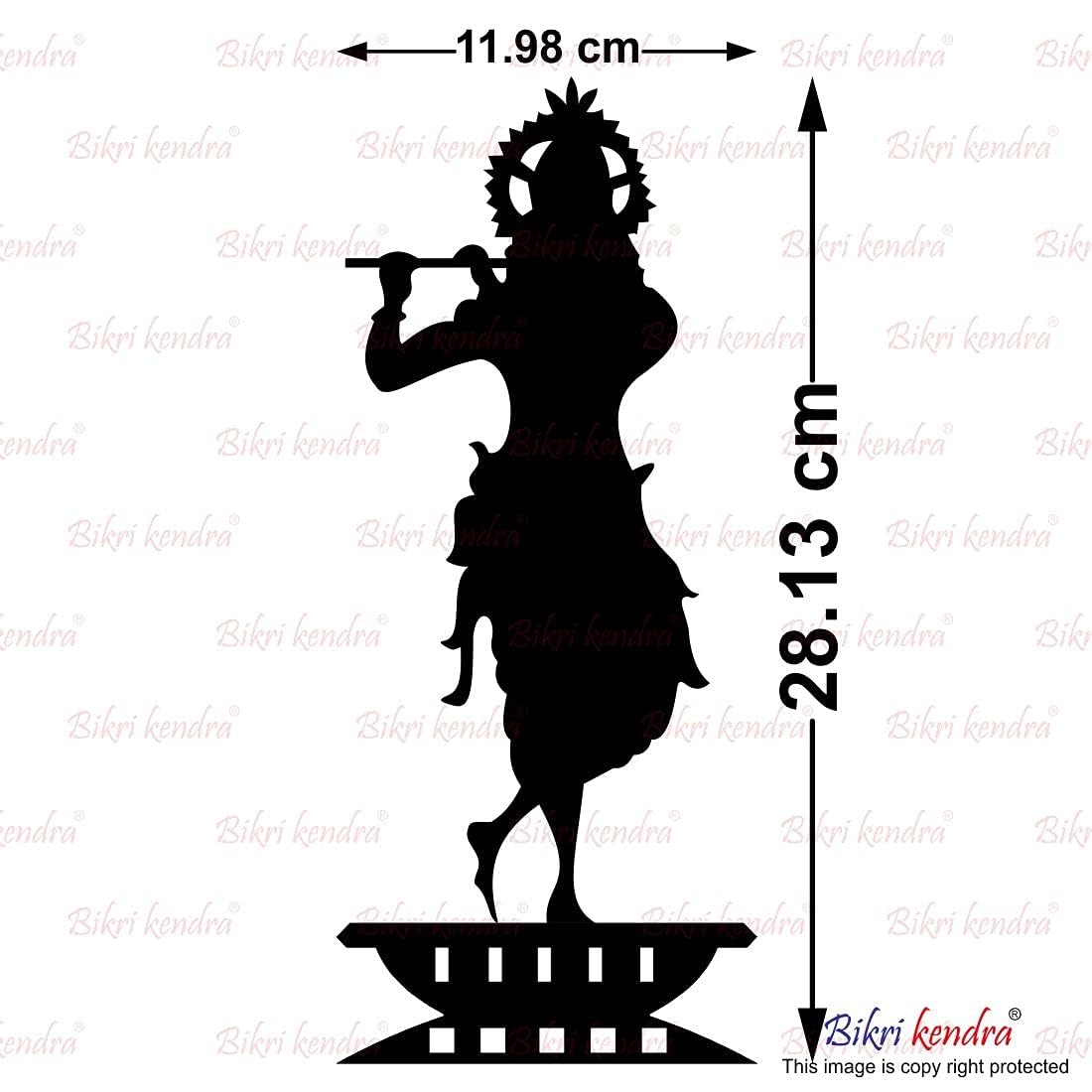 Chote Mote Seller - Shree Krishna with Stand Golden Stickers for Wall, Acrylic Mirror, Mirror, 3D, Wall Stickers for Room Hall H