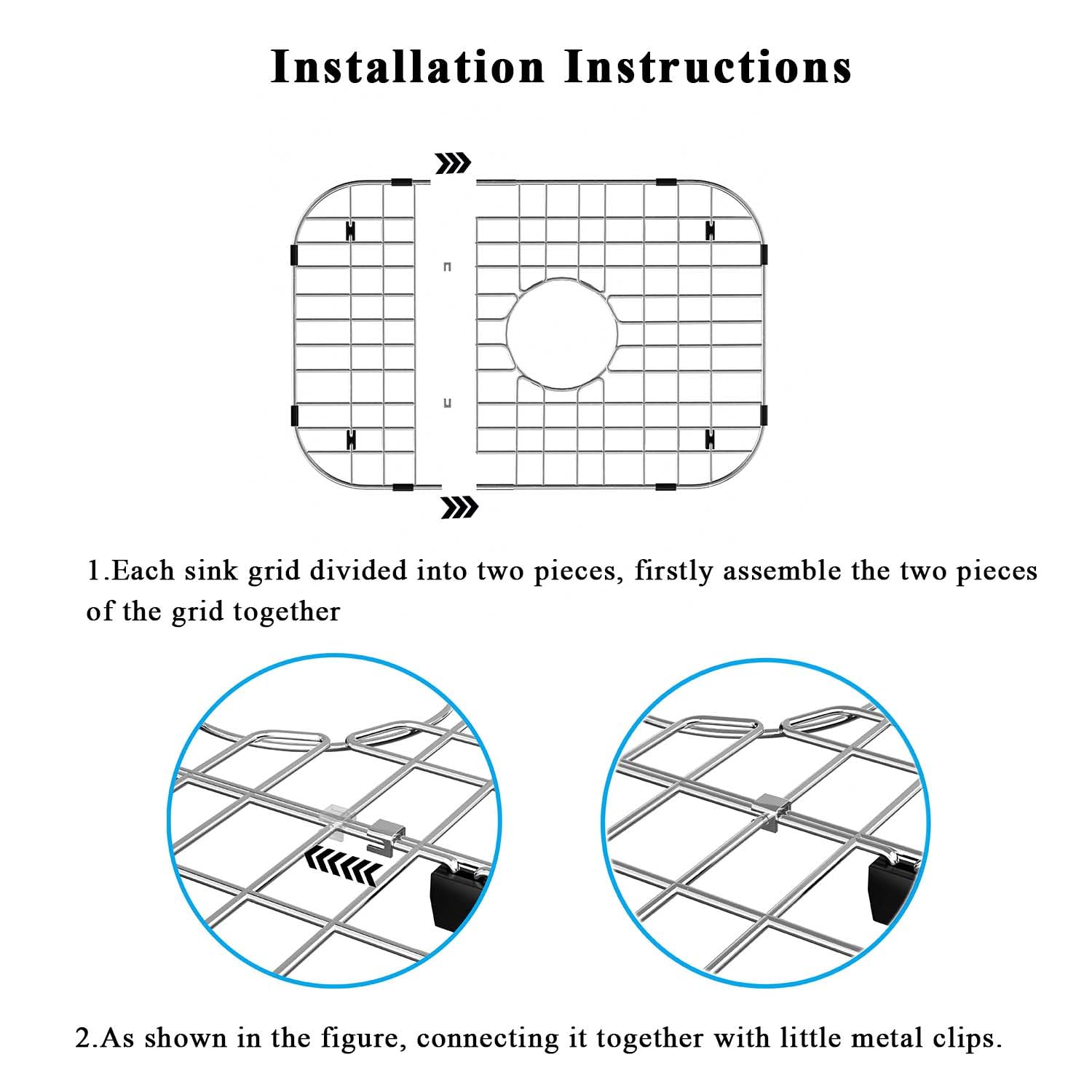 Sink Bottom Grid Kitchen Sink Grid Protector Stainless Steel Sink Grate For Kitchen Single Sink Bowl Metal Sink Grate Protector