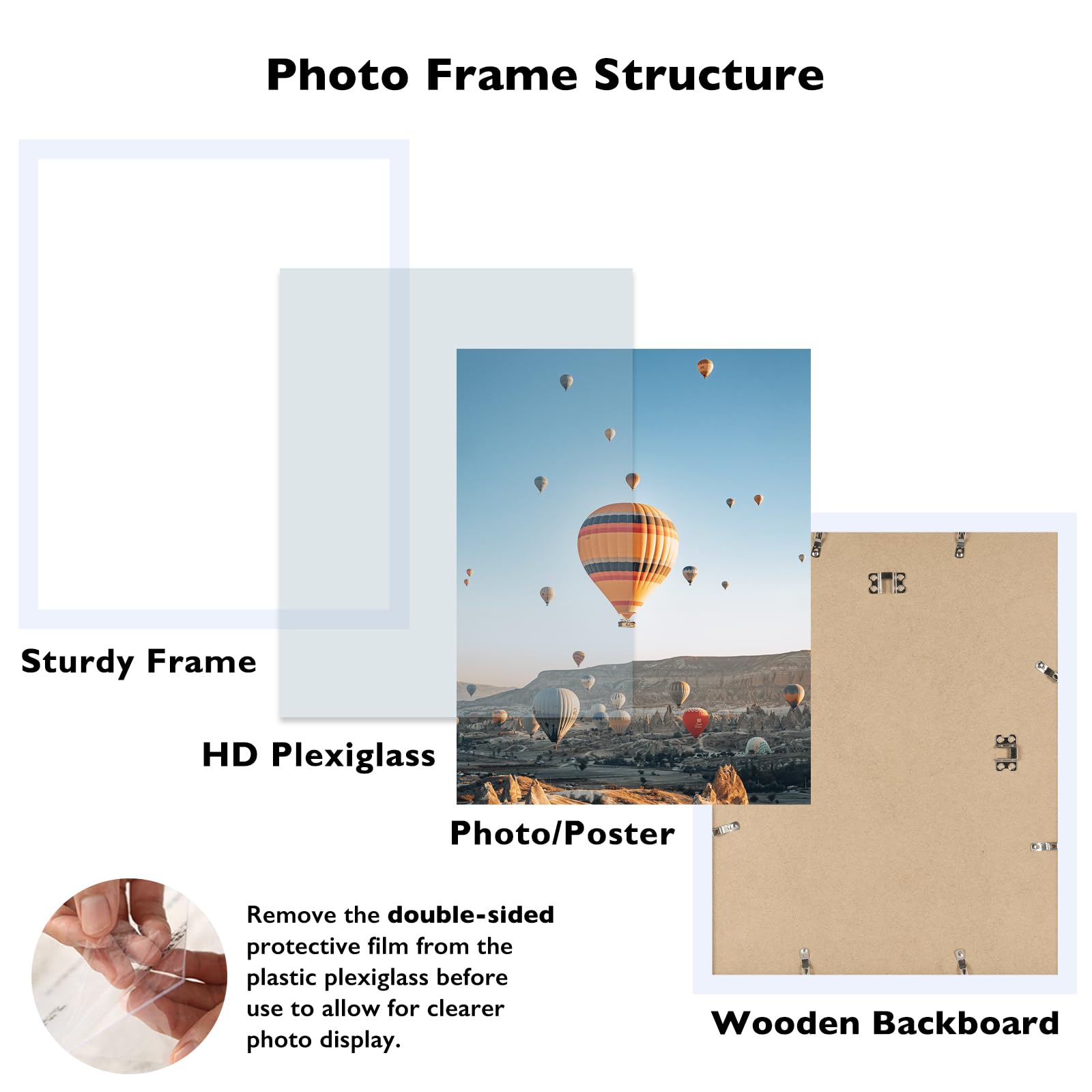 JCJMY 14x19 Picture Frame White for Wall Hanging, Wall Mounting Horizontally or Vertically, 14 x 19 Wall Gallery Poster Photo Fr