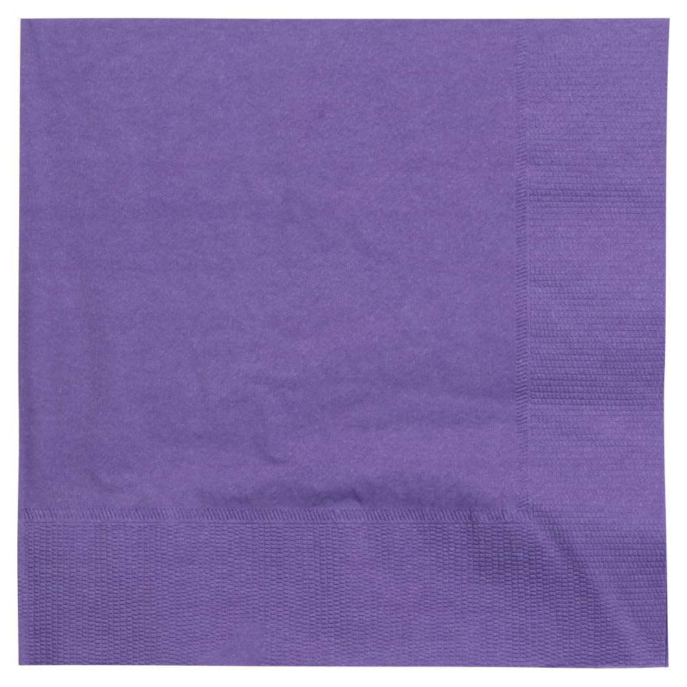 Jam Paper Medium Lunch Napkins - Purple - 6.5X6.5 Inch (Pack Of 50)