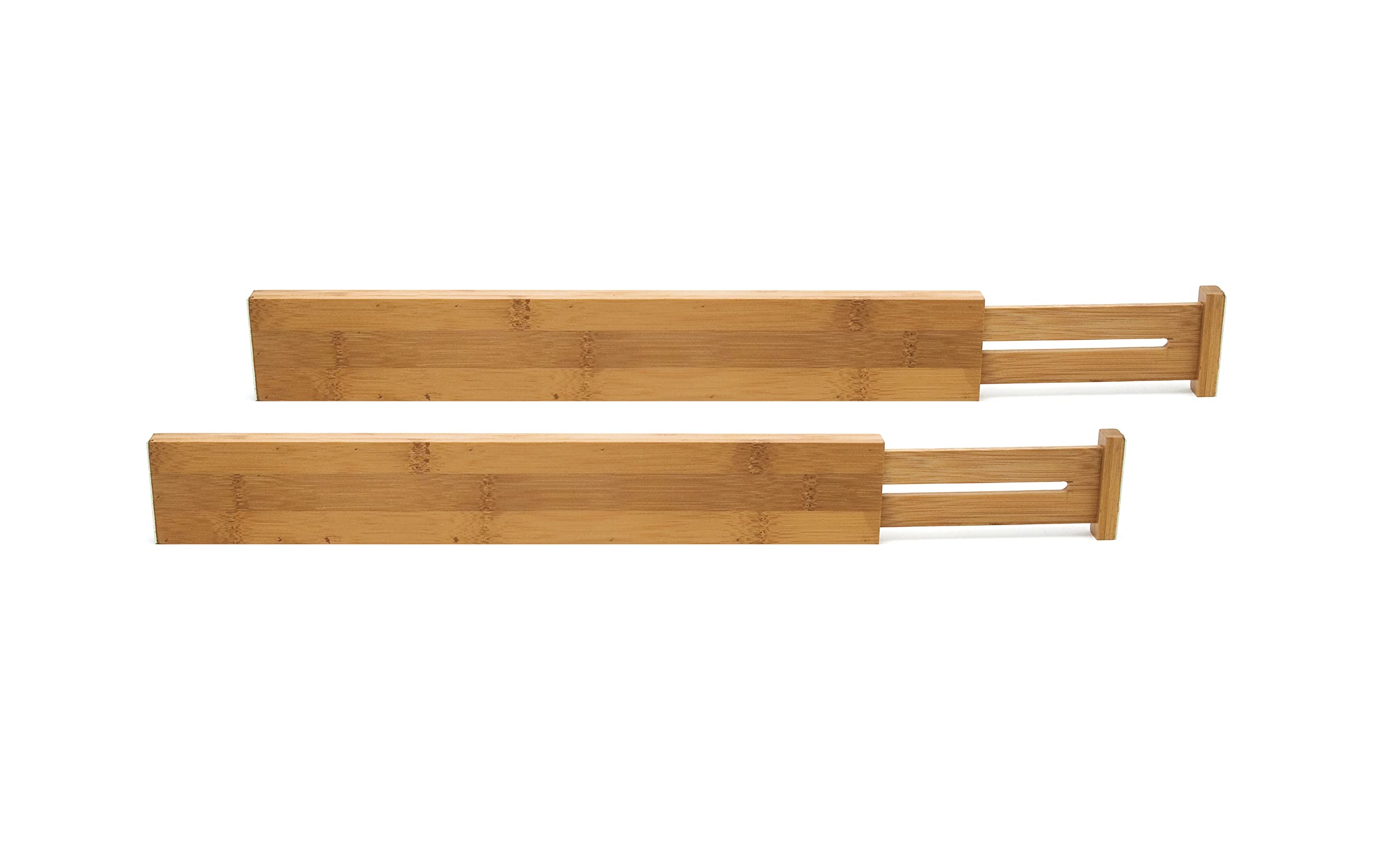 Lipper International Bamboo Wood Custom Fit Adjustable Kitchen Drawer Dividers, Set of 2