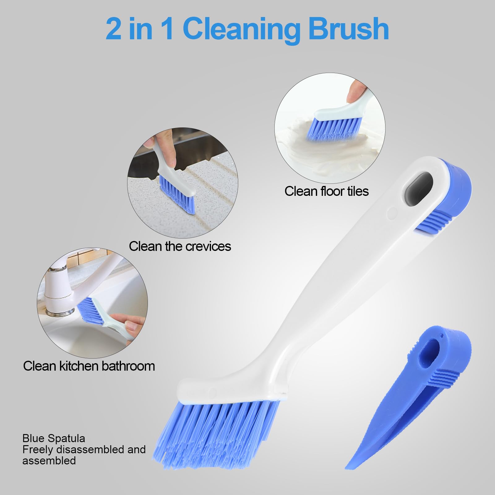 Iflymars 2 Piece Cleaning Brush Small Scrub Brush Kitchen Sink Bathroom Brushes, Sliding Door Or Window Cleaning Brush, For Hous