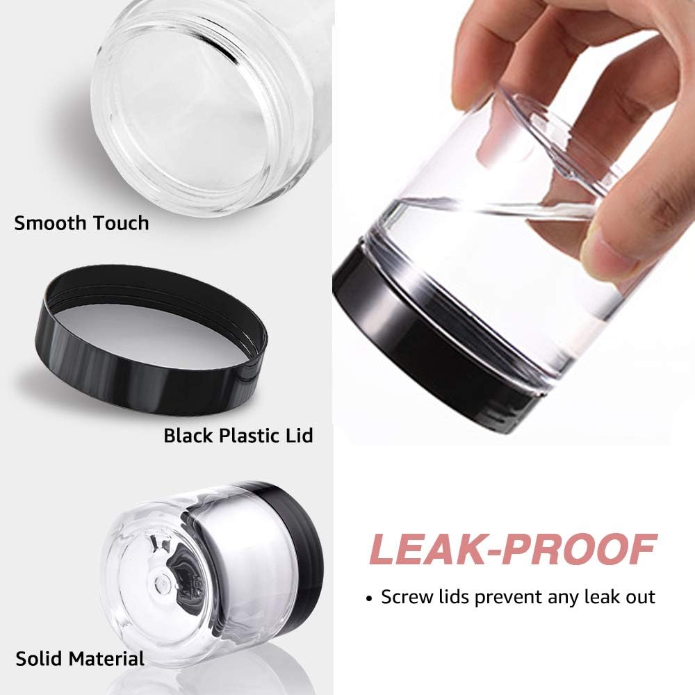 6 Oz Small Plastic Containers With Lids Plastic Jars With Lids + 20G/20Ml Small Containers With Lids Cosmetic Sample Jar (24 Pac