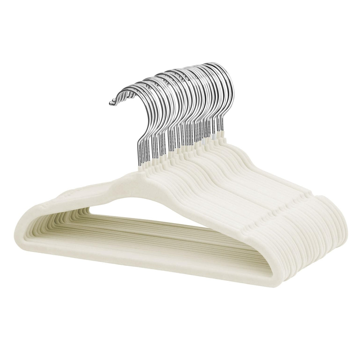Mangotree Baby Velvet Clothes Hangers, Kids Toddler Children'S Hangers For Clothes Space Saving Non-Slip (30 Pack, Cream)