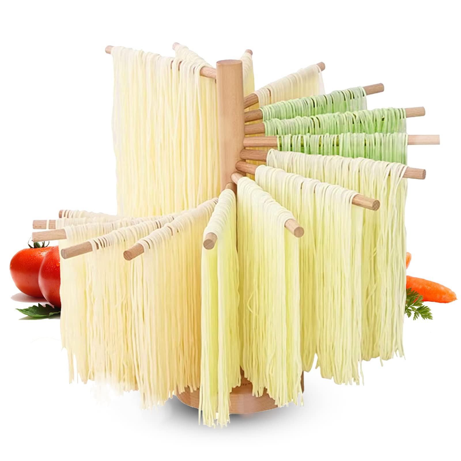 Yoikun Pasta Drying Rack, Homemade Fresh Spaghetti Stand Dryer Noodle Hanger For Kitchen With 16 Arms, Quickly Set Up For Drying