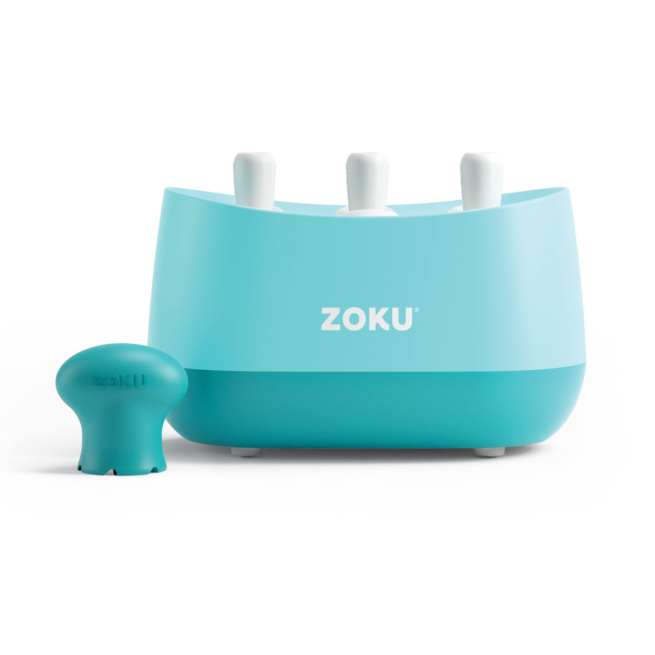 Zoku New Triple Quick Pop Maker, Create 3 Popsicles In Minutes, Includes Super Tool, 6 Sticks And Drip Guards, 2 Pour Cups, And