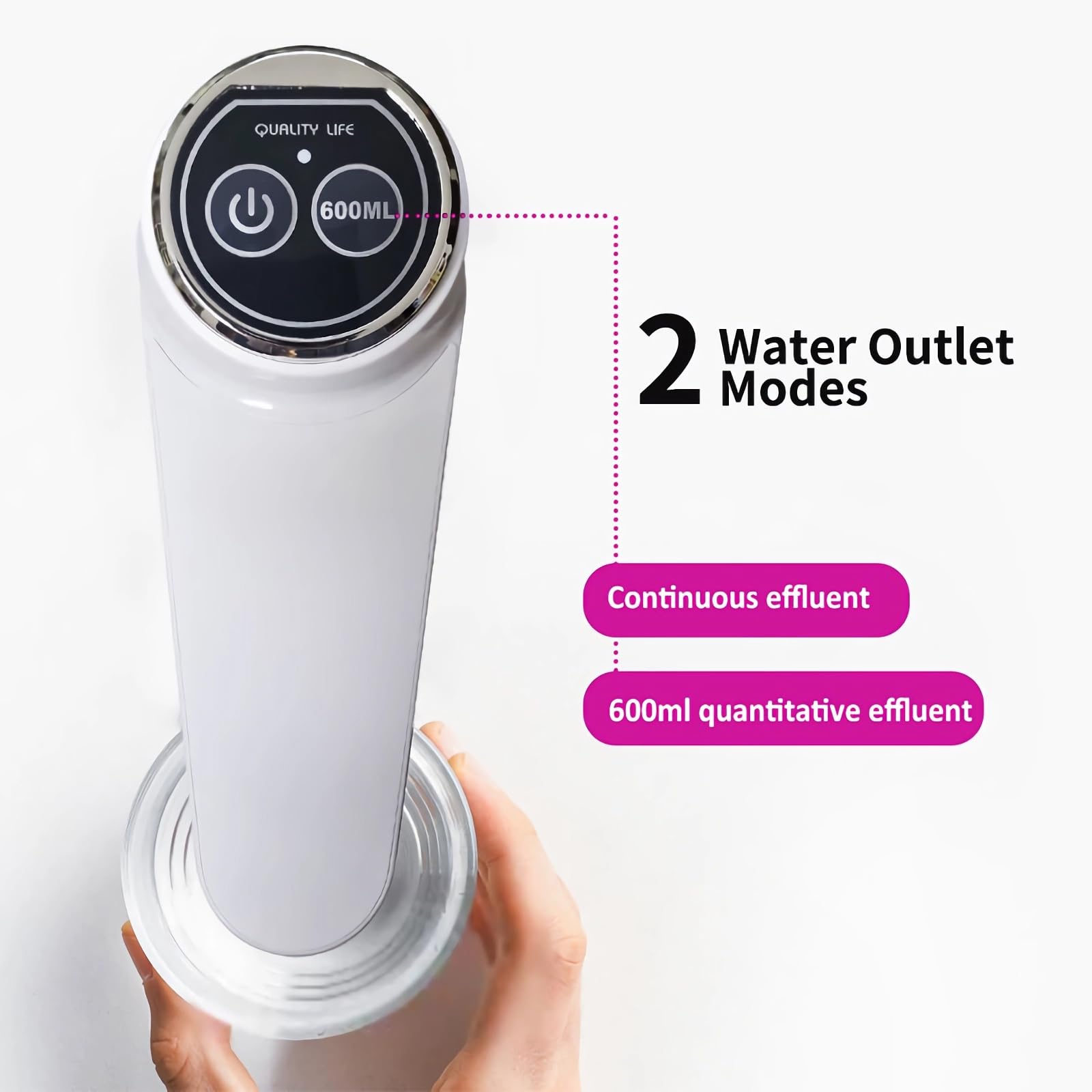 Hipicok Water Dispenser For 5 Gallon Bottle, Electric 5 Gallon Water Pump, Rechargeable Water Pump For 3 And 5 Gallon Jug, White