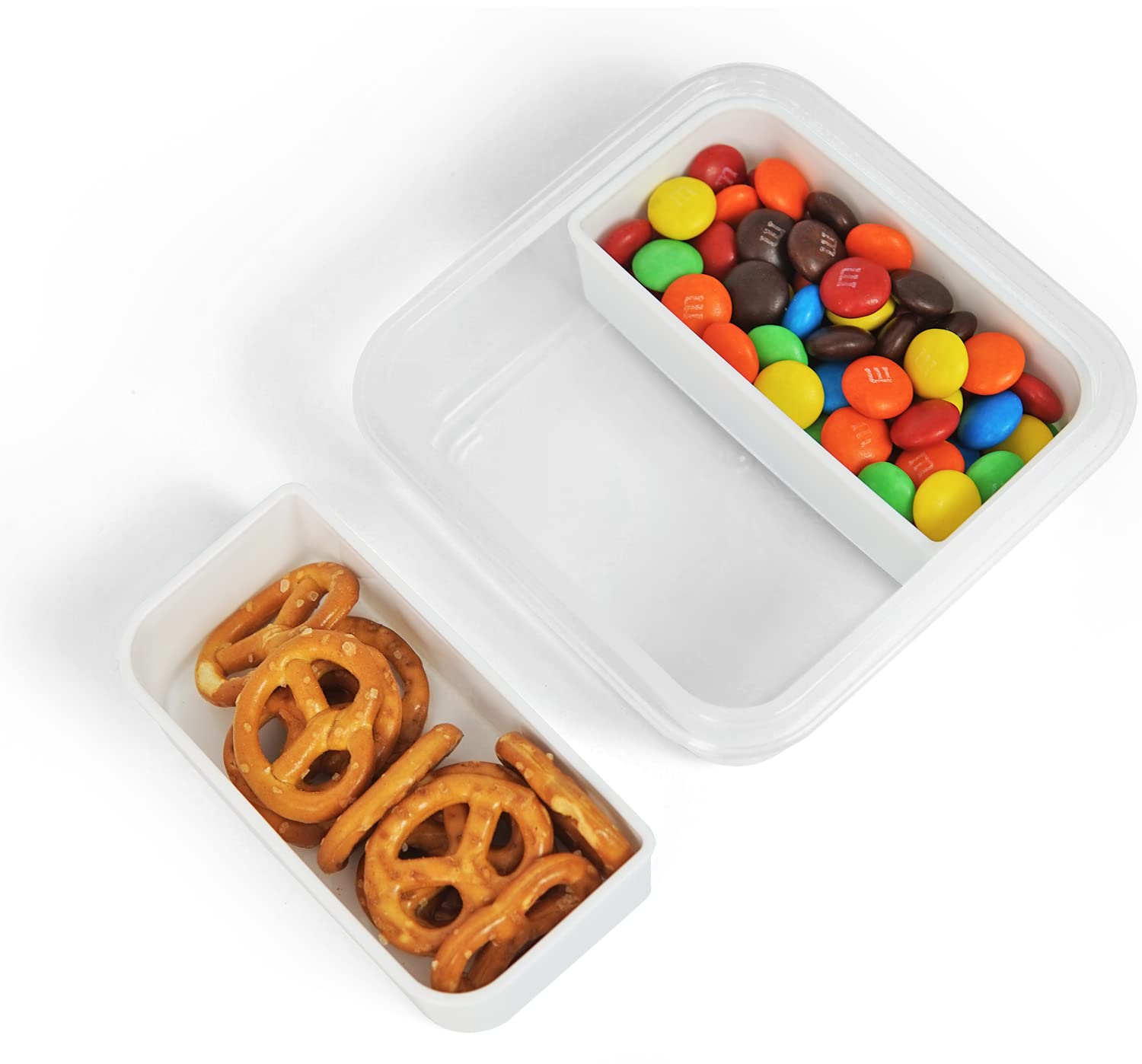 Carrotez 2 Compartment Snack Containers, Small Food Storage Containers, Small Snack Containers With Airtight Lids For Mini Fridg