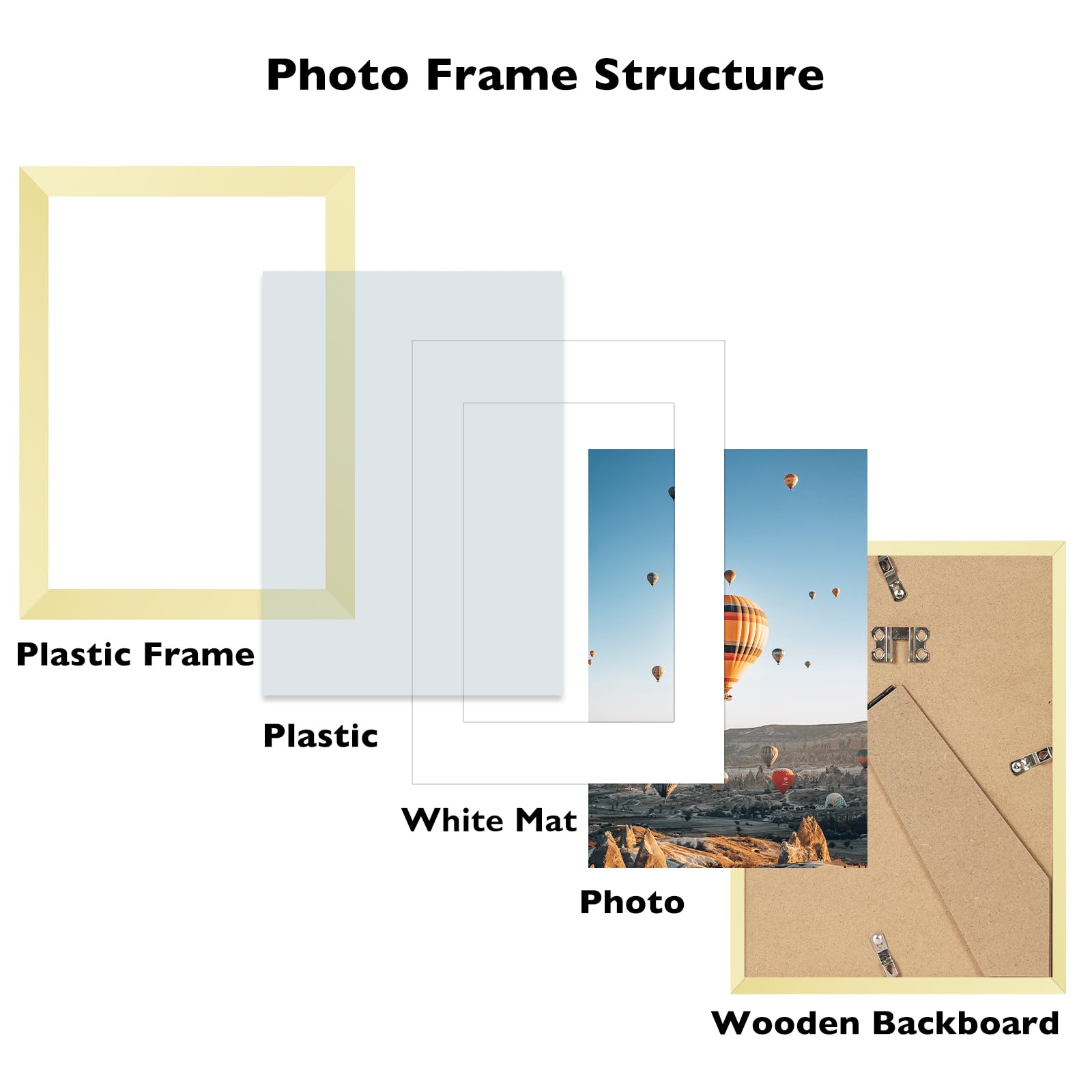 JCJMY 5.8x8.3 A5 Picture Frame Gold with 4x6 Mat for Wall Hanging or Tabletop, Display Photo 4x6 with Mat or 5.8 x 8.3 Without M