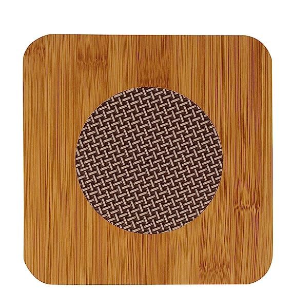 CELLEBII Square Shape Bamboo Wooden Coaster Heat Table Pad, Pot Holder, Dining Table, Hot Utensils, Bowl, Tea Cup, Office, Home 