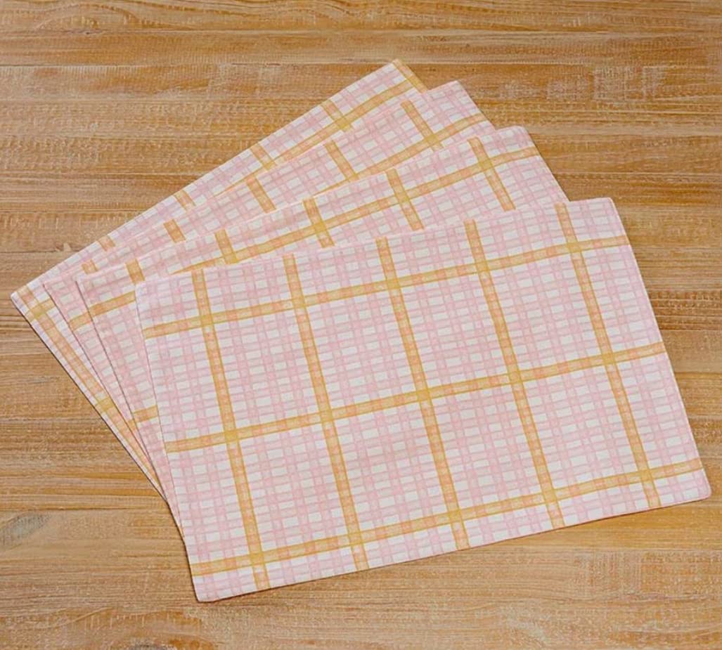 Springtime Plaid Set of 4 Placemats or Runner - Set of 4 Placemats