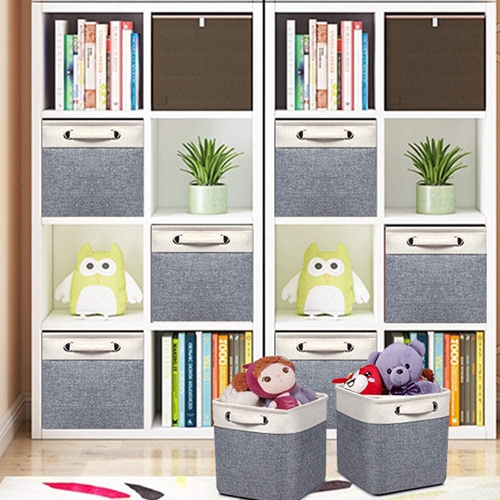 Kntiwiwo Foldable Storage Bin Collapsible Basket Cube Storage Organizer Bins With Dual Carry Handles For Home Closet Nursery Dra