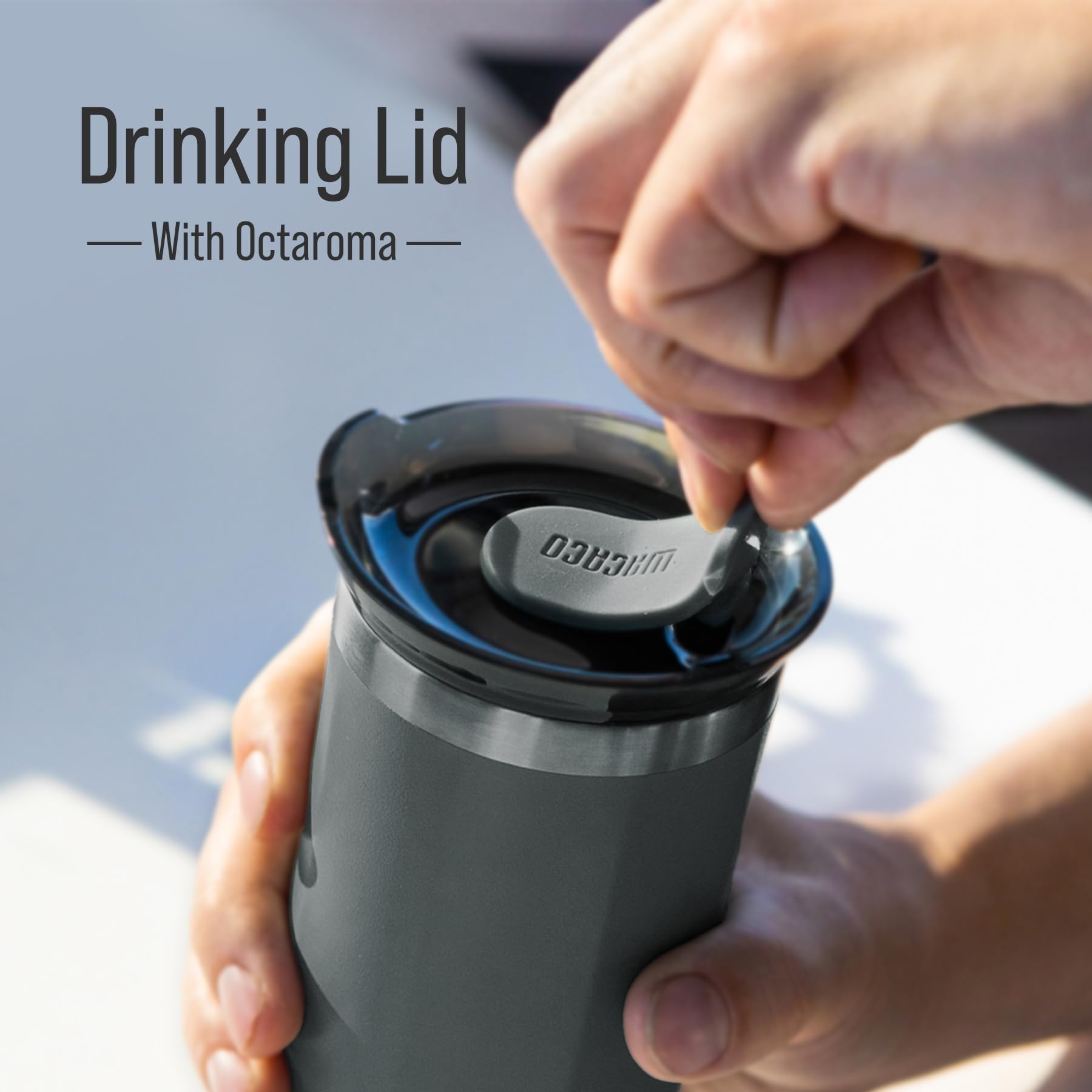 Wacaco Drinking Lid, Replacement Spill-Proof Cup Lid Compatible With Pipamoka, Cuppamoka And Octaroma, Black