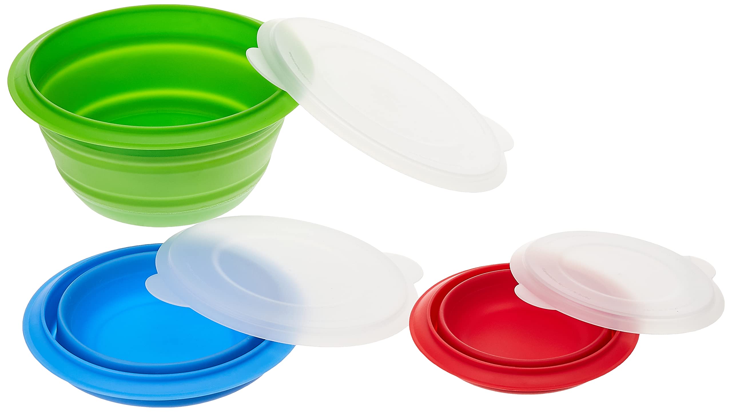 Progressive International Cb-20 Storage Bowls With Lids, Set Of 3, Teal, Green And Red