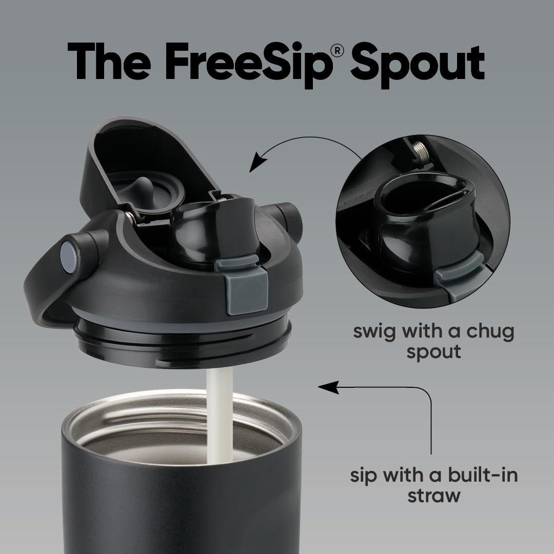 Owala FreeSip Sway Insulated Stainless Steel Water Bottle with Two-Way Spout, Built-In Straw and Bucket Handle, Made for Travel,