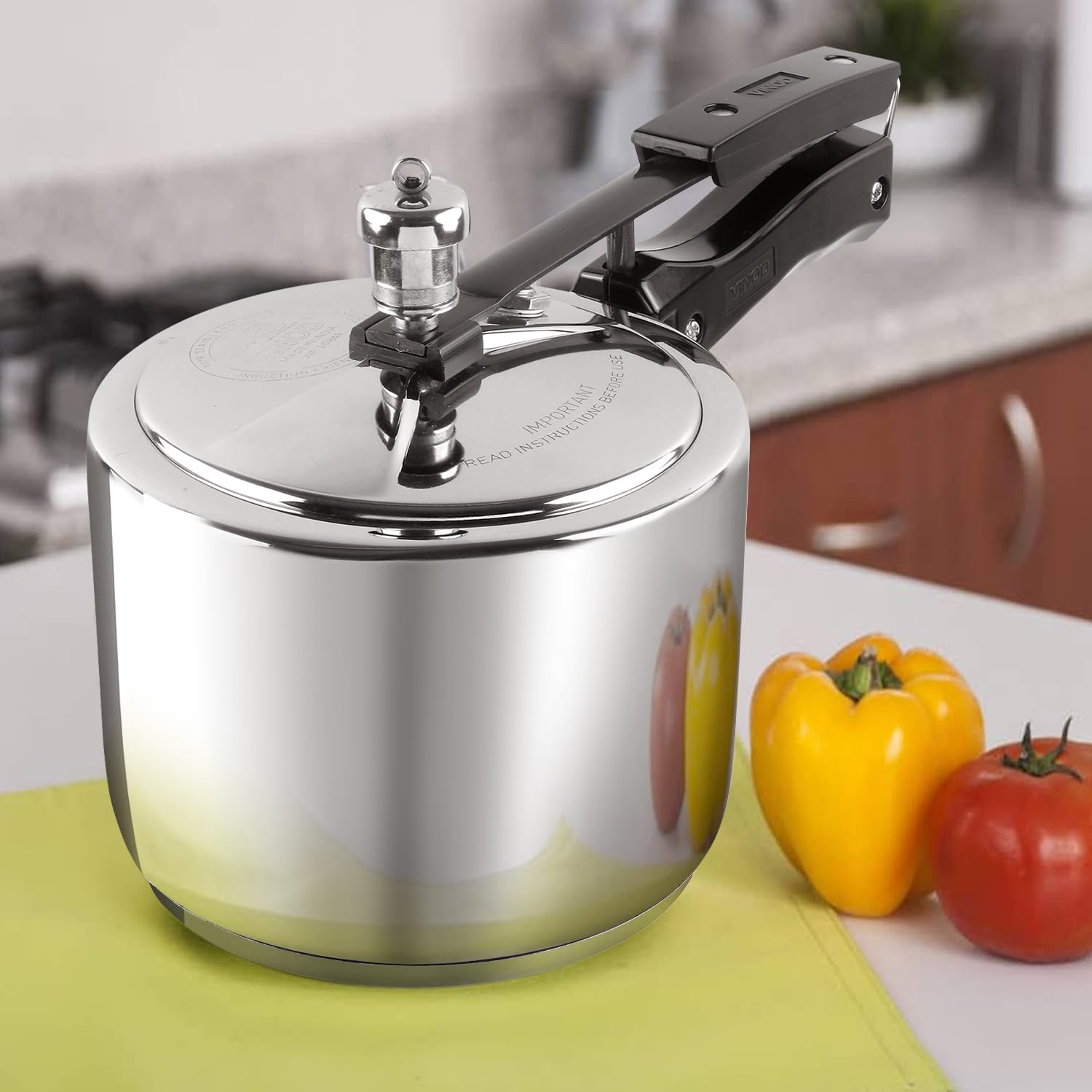 Vinod 2L Stainless Steel Inner Lid Sandwich Bottom Pressure Cooker, 2-Liter