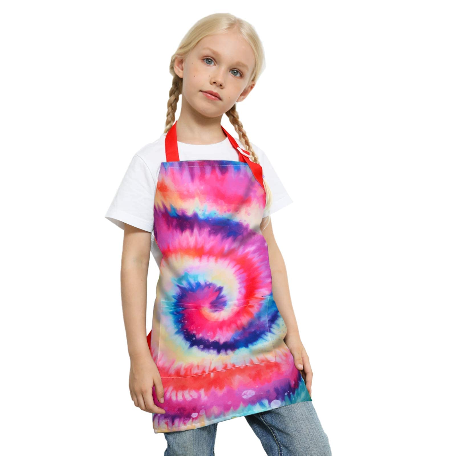 Fiodrimy Kids Apron, Girls Boys Toddler Unicorn Apron With Pockets Adjustable For Children Cooking Baking School Kitchen Paintin