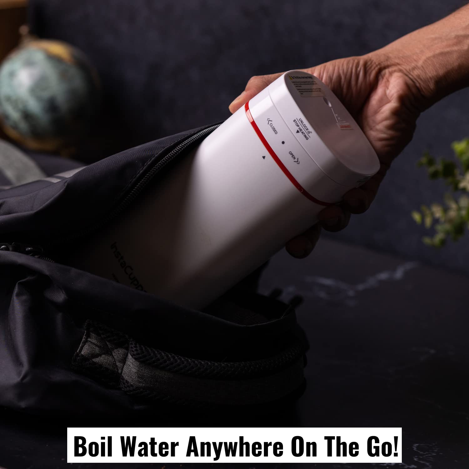 Instacuppa Portable Electric Kettle Travel Electric Water Bottle For Boiling Hot Water With Cool Touch Exterior, Automatic Shut