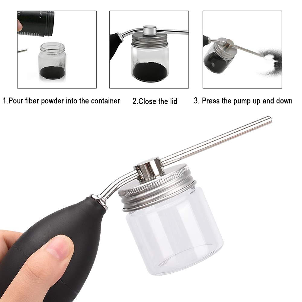 Noverlife Powder Spray Bottles, Portable Hairdressing Tools Hair Building Fiber Spraying Bottle, Nozzle Pump Hair Loss Sprayer A
