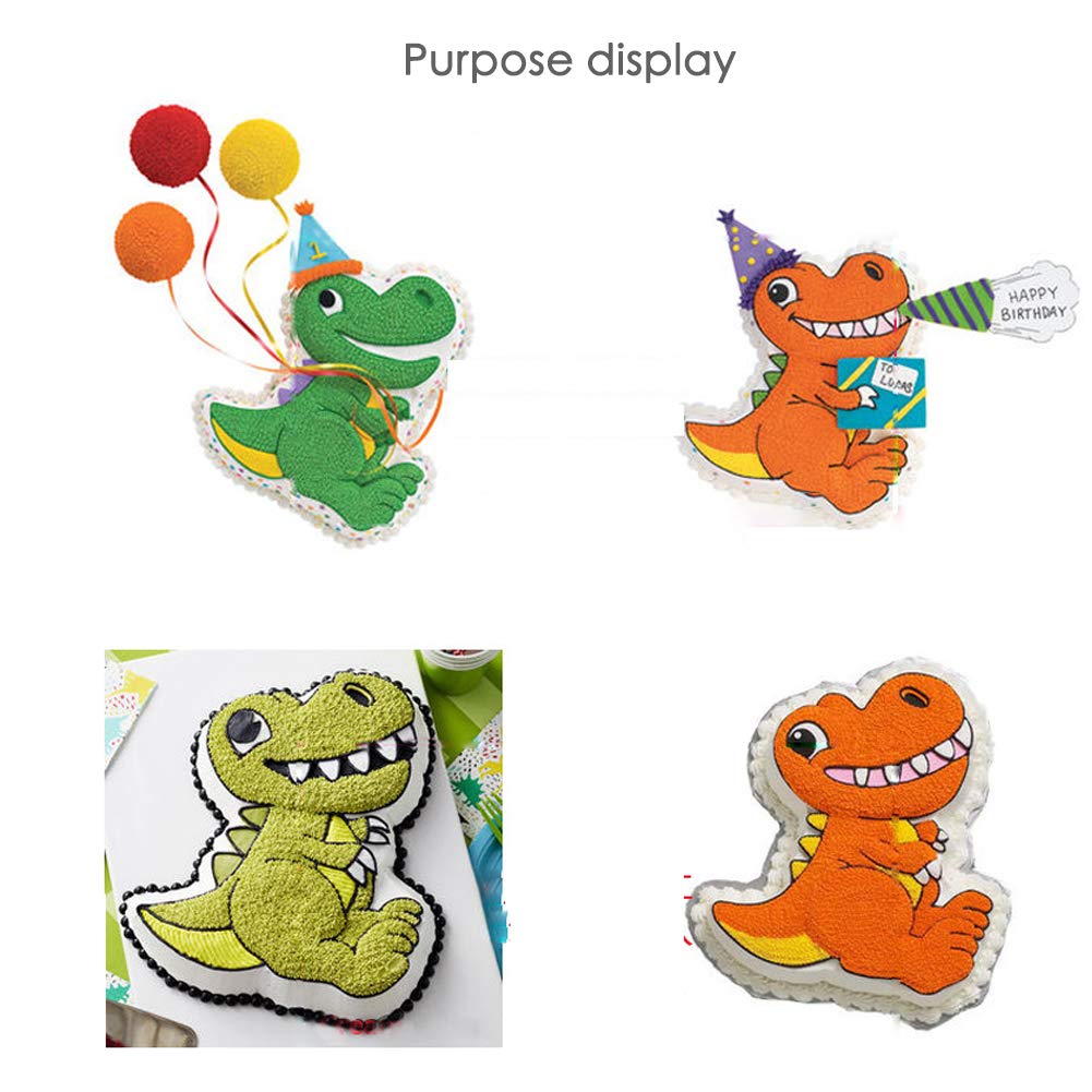 Tinleja Dinosaur Shape Cake Pan, Cake Decorator Preferred Dinosaur Shaped Aluminum 3D Birthday Party Cake Pan, Cake Decorating M