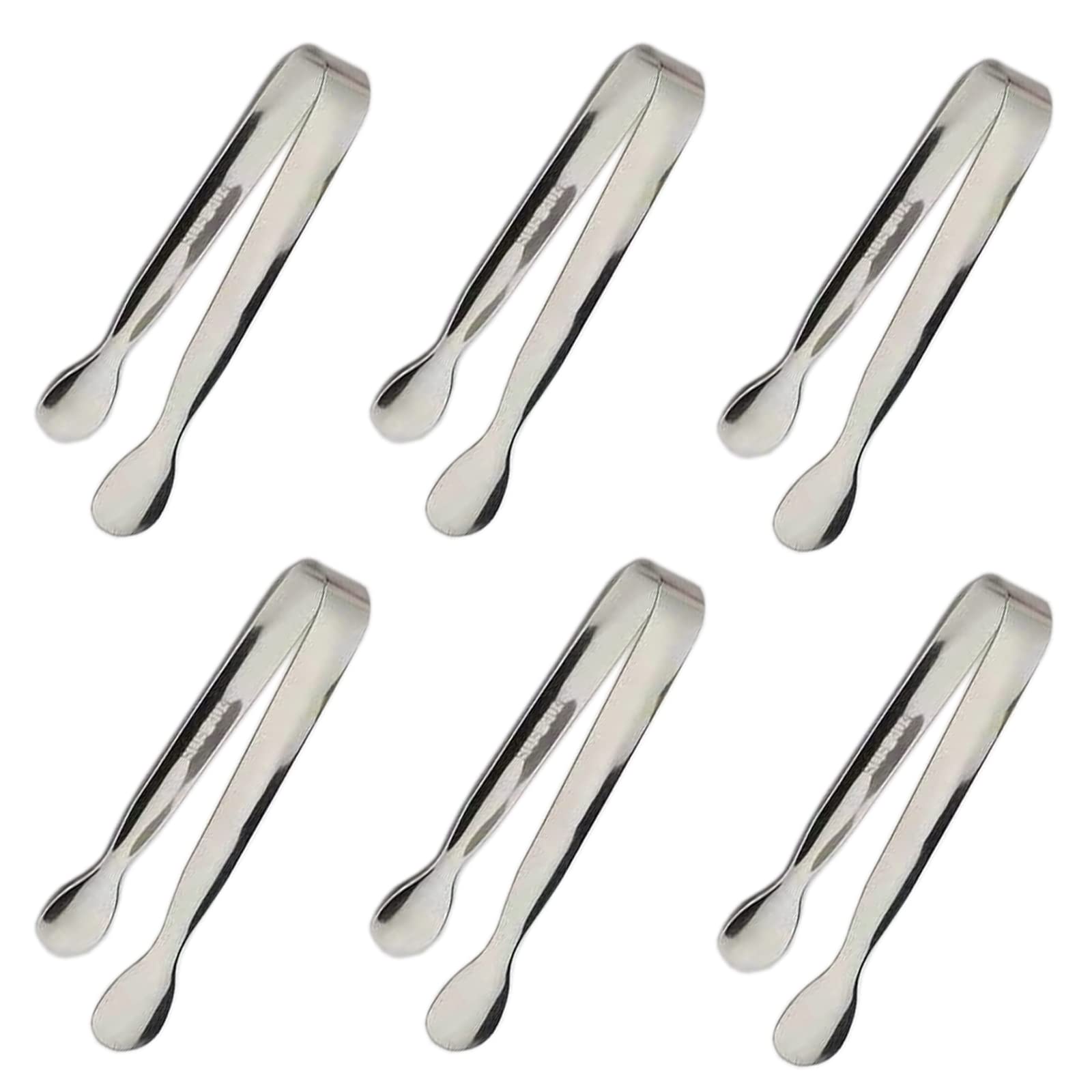 6Pcs Ice Tongs Mini Sugar Tongs 4.25Inch Stainless Steel Small Serving Tongs, Small Kitchen Tiny Tongs For Appetizers,Tea Party,