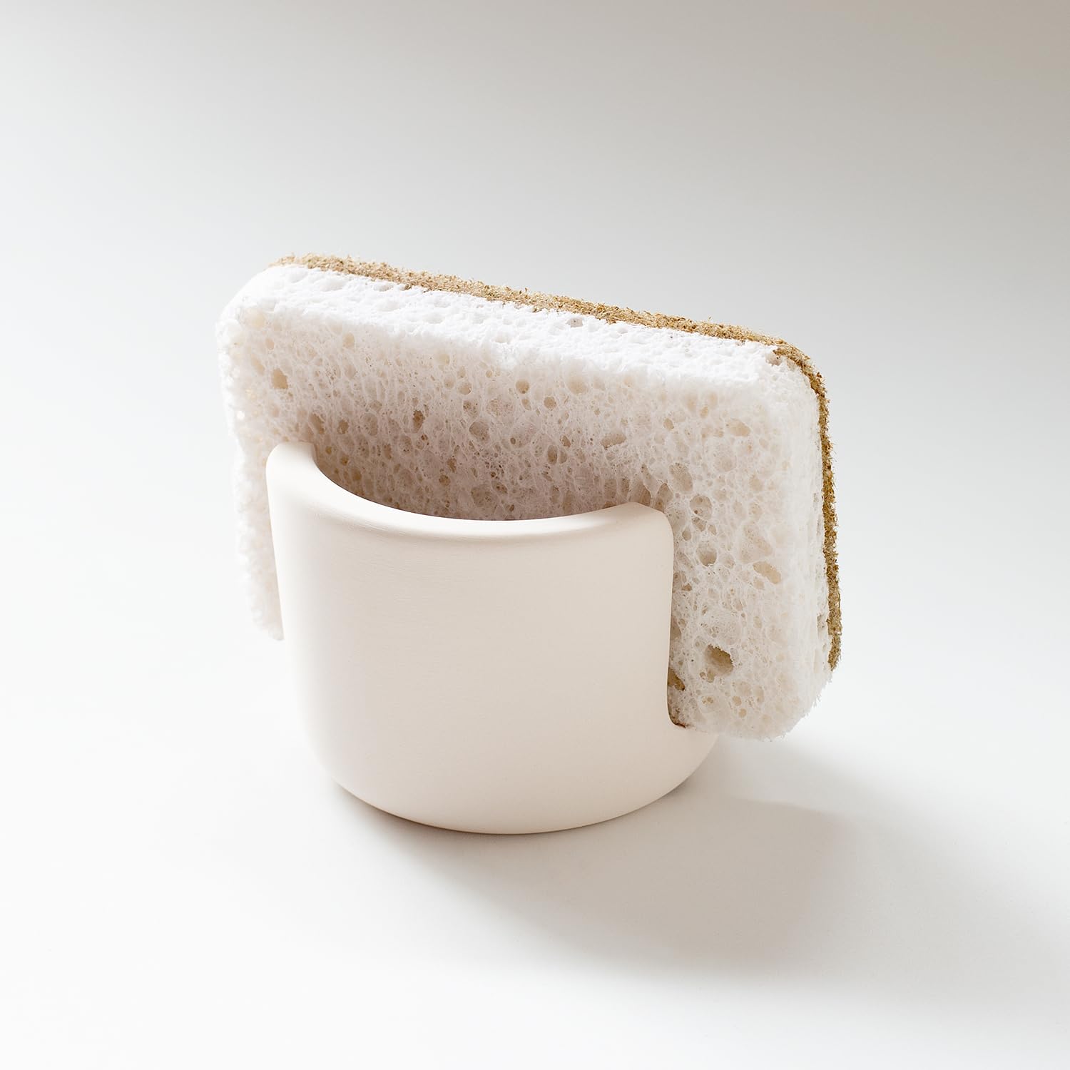 Selegna Diatomaceous Earth Sponge Holder - Drying Rack, Absorbent Stone Kitchen Sink Organizer, Beige (Small)