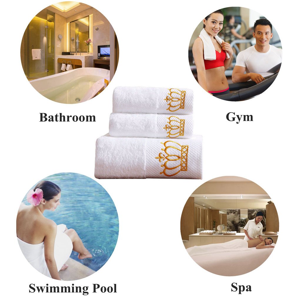 Premium 100% Cotton Bath Towel Set;1 Bath Towels,1 Hand Towel & 1 Washcloth,Luxury Bathroom Super Soft And Highly Absorbent,Hote