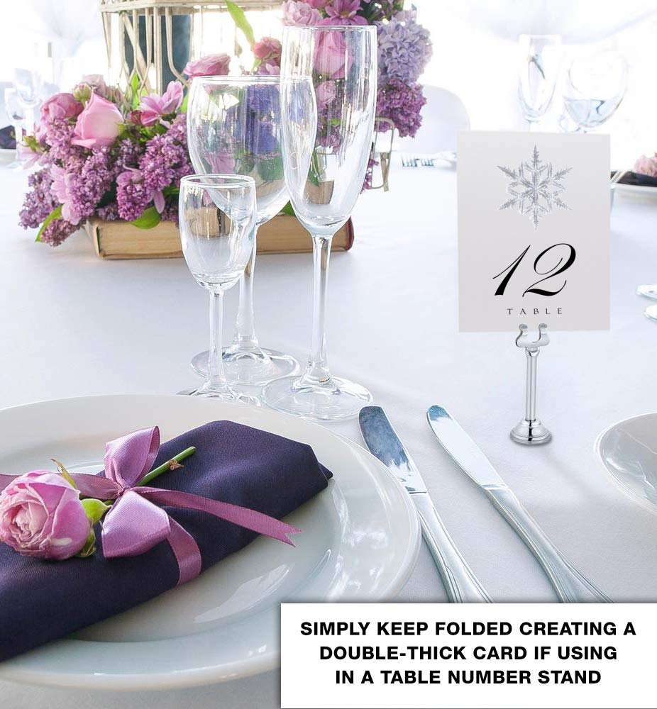 Christmas And Holiday Snowflake Wedding Table Numbers, 1-25, Double Sided, Tent Or Use In A Stand, Great For Parties & Restauran