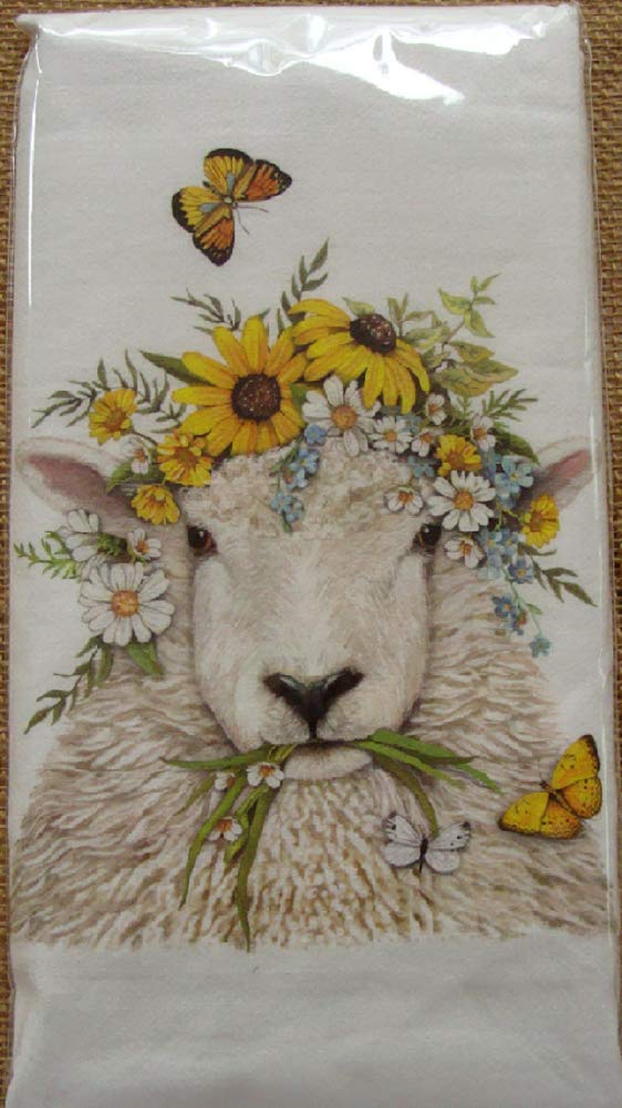 Mary Lake Thompson Flour Sack Towel Sheep In Floral Crown