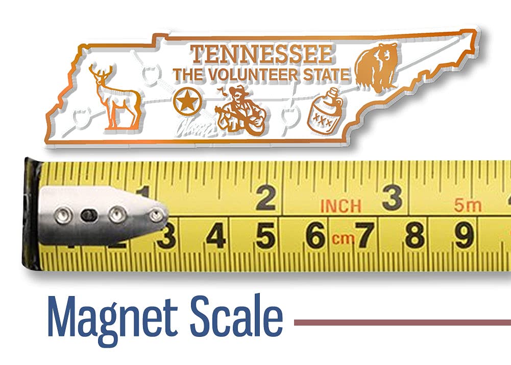 Tennessee Small State Magnet By Classic Magnets, 3.5'' X 1'', Collectible Souvenirs Made In The Usa