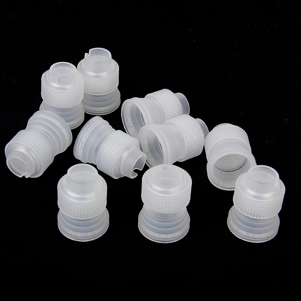 Cjeslna 10Pcs Coupler Adaptor Icing Piping Nozzle Bag Cake Flower Pastry Decoration Tool Small Size