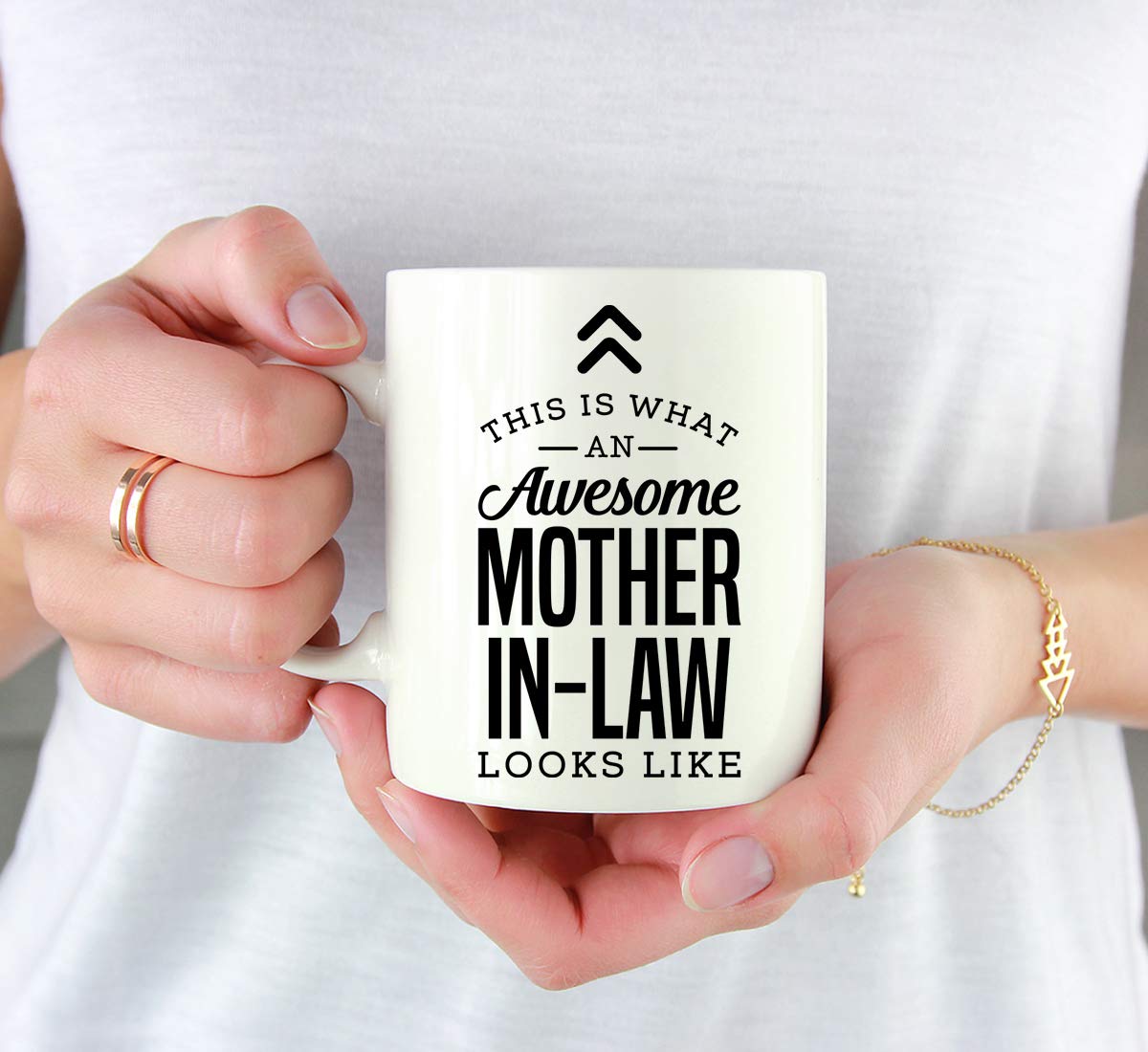 Andaz Press 11oz. Ceramic Coffee Tea Mug Gift, This is What an Awesome Mother-in-Law Looks Like, 1-Pack, Birthday Gift Ideas Cow