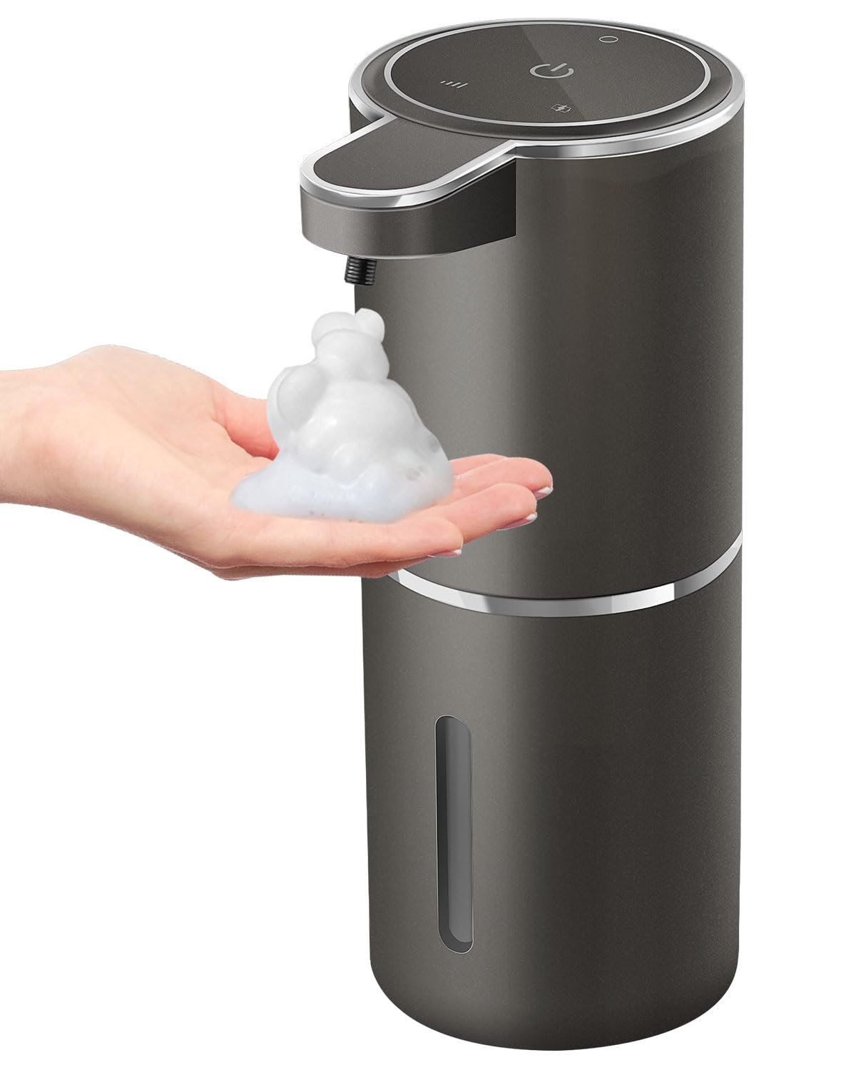 Gotofine Automatic Foaming Soap Dispenser,4-Level Adjustable Foam, Wall Mount Soap Dispenser,Usb Rechargeable,12.8Oz/ 380Ml,Touc