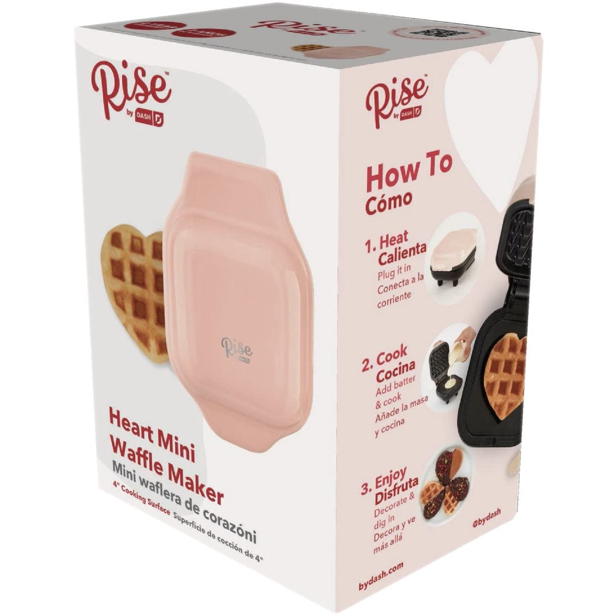 Dash Rise Heart Mini Waffle Maker (Rise
