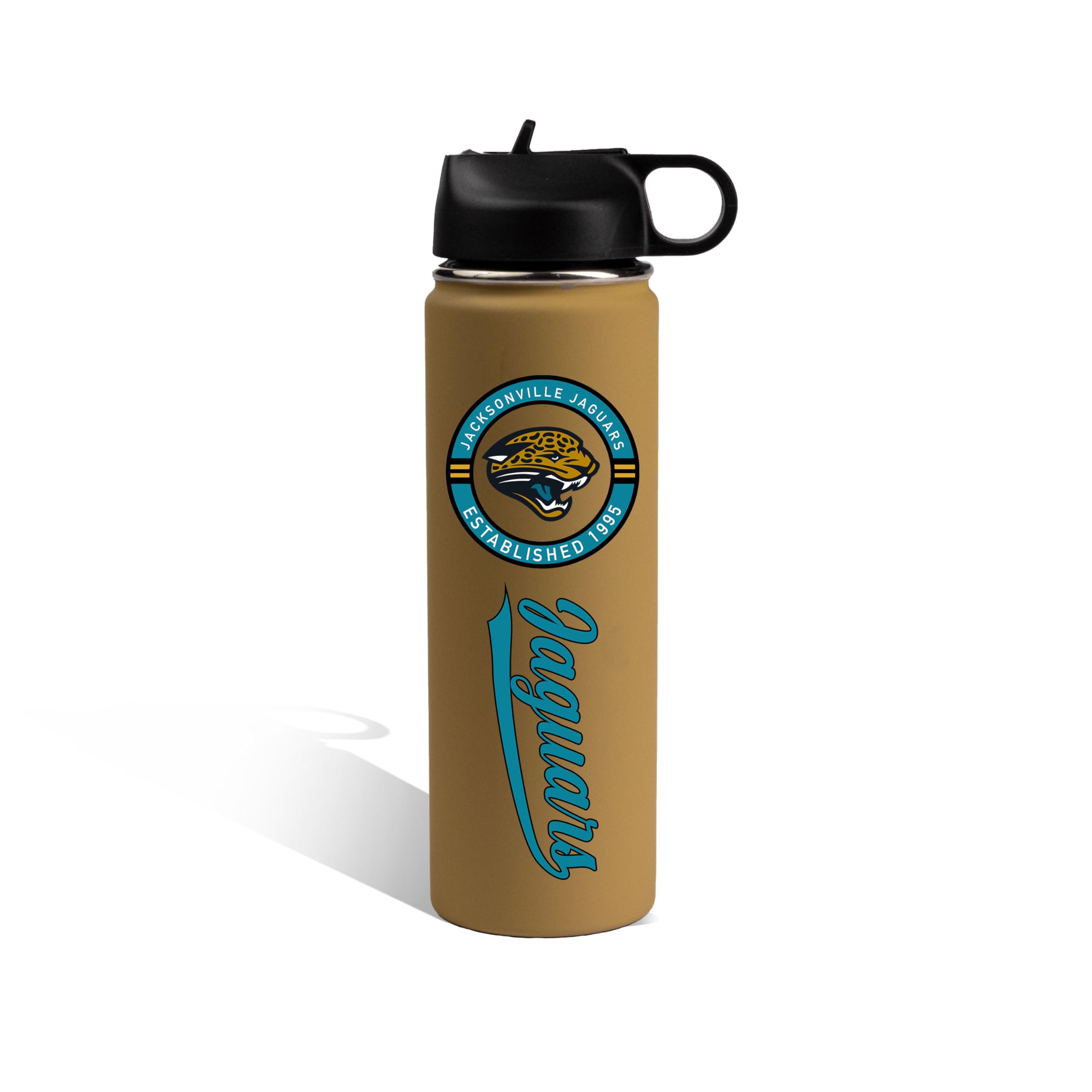 The Memory Company Officially Licensed 22oz Rubberized Water Bottle, Jacksonville Jaguars