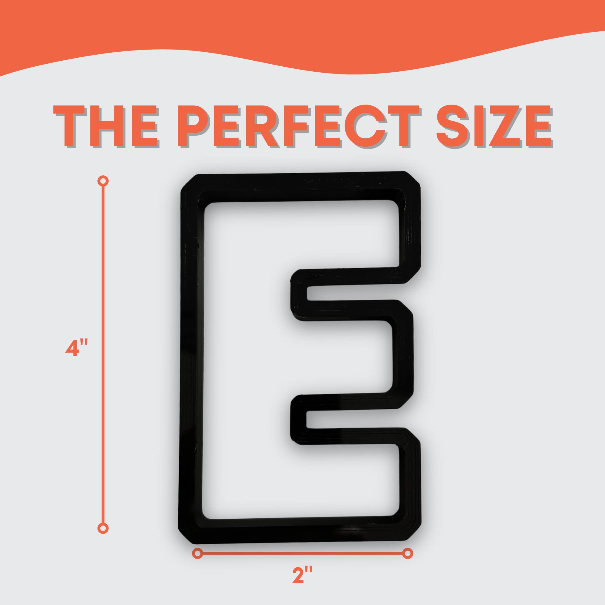 E Capital Block Letter Cookie Cutter With Easy To Push Design (3.5 Inch)